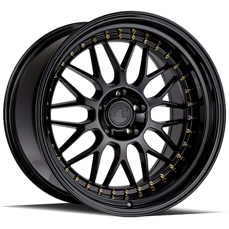 Aodhan AH02 19″ 5×112 Gloss Black (Gold Rivet)