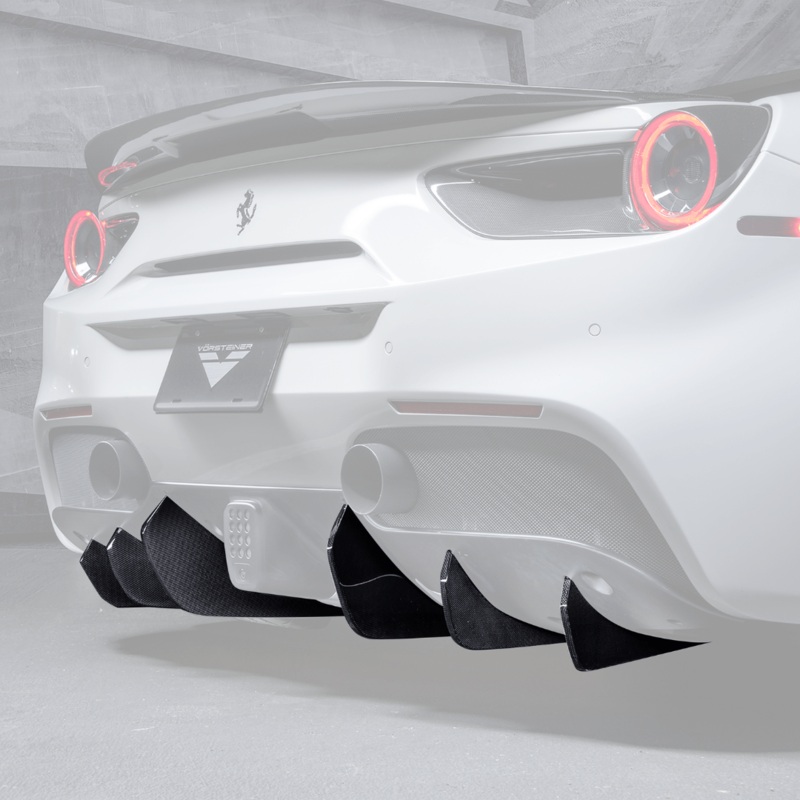 Vorsteiner Ferrari 488 Aero Rear Diffuser Fins (set of 6) Carbon Fiber PP 1×1 Glossy