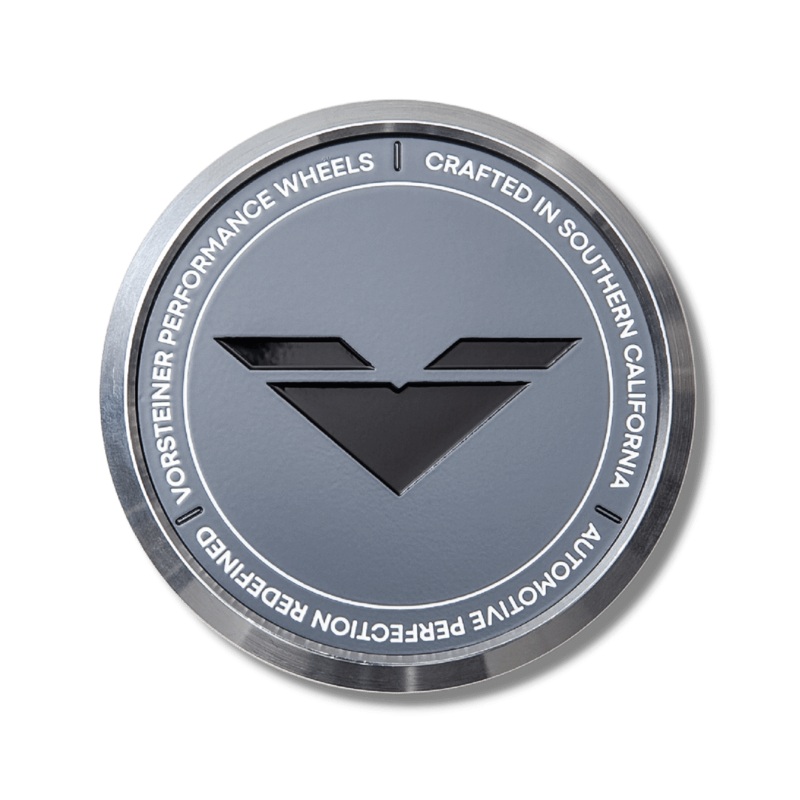 Vorsteiner Grey Center Caps Disc with Black Logo (Stainless Steel Disc + Aluminum Alloy Base)