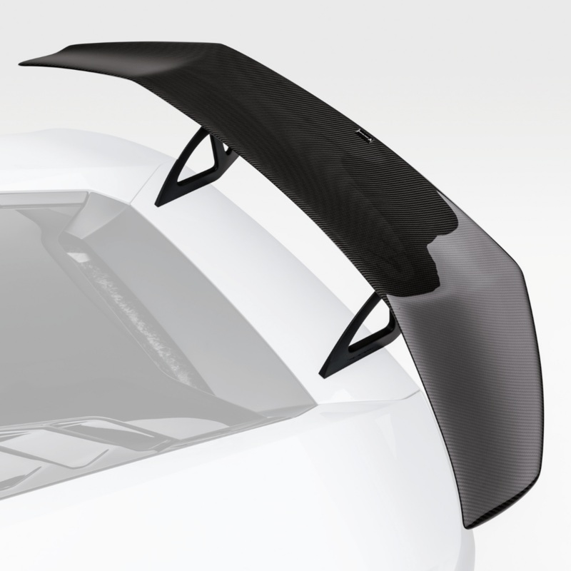 Vorsteiner Lamborghini Huracan Mondiale Edizione Aero Wing Blade w/ Aluminum Uprights Carbon Fiber PP 2×2 Glossy