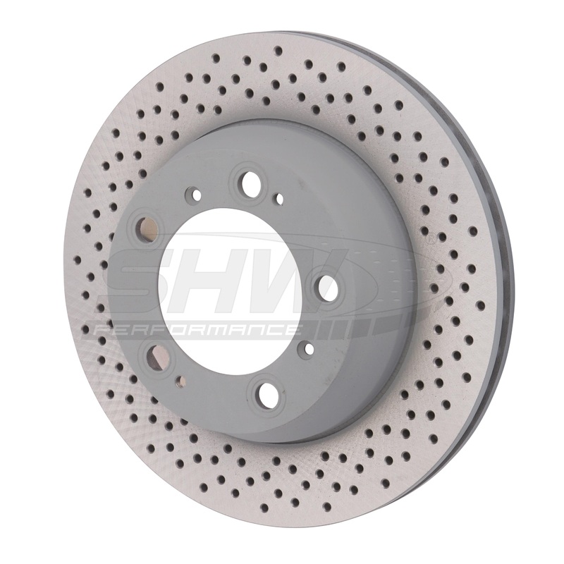 SHW Performance 99-08 Porsche 911 Carrera 3.6L w/o Ceramics Rear Cross-Drilled Monobloc Brake Rotor (299x24mm)