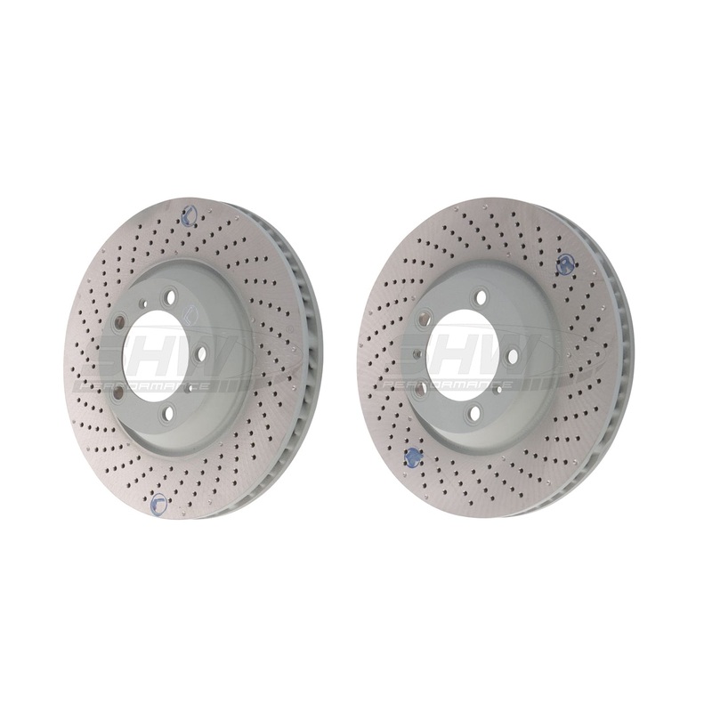 SHW Performance Front Cross-Drilled Monobloc Brake Rotor Kit (350×34) – Porsche 911 GT3 3.6L w / o Ceramic Brakes (04-08)