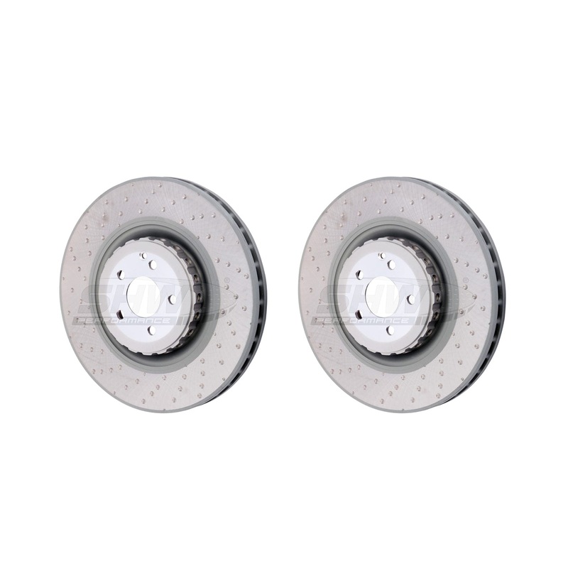 SHW Performance Front Dimpled Lightweight Brake Rotor Kit (390×36) – Mercedes-Benz / CL63 / CL65 / S63 / S65