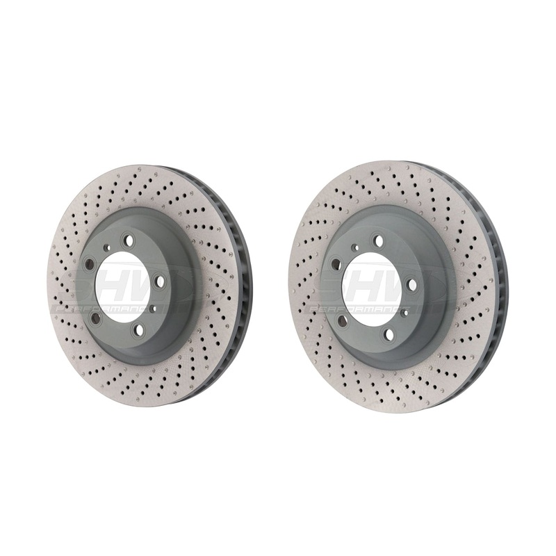 SHW Performance Front Drilled-Dimpled MB Brake Rotor Kit (340×34) – Porsche 991 / 911 / Carrera 4 / Targa 4 / 4S