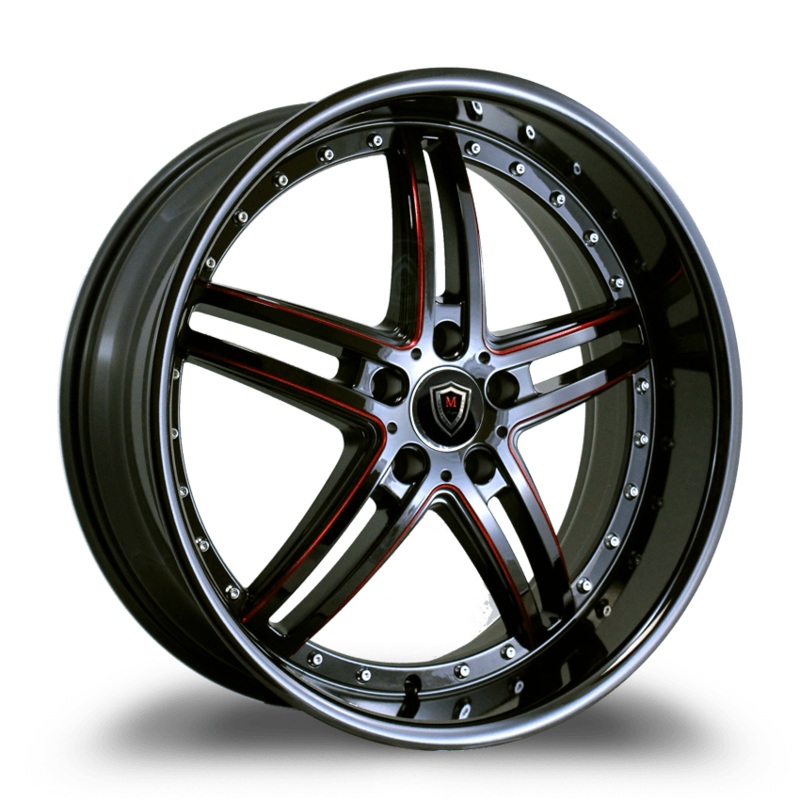 Marquee Wheels M5329 20″ 5×114.3 Black / Red Milled