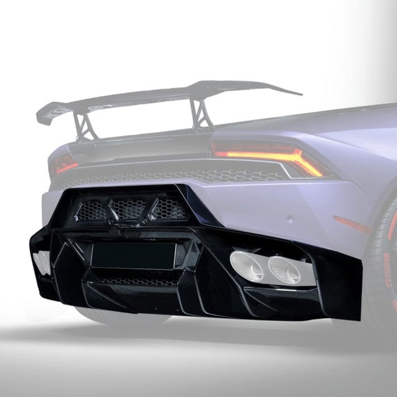 Vorsteiner Lamborghini Huracan Novara Edizione Aero Rear Bumper w/ Rear Diffuser Carbon Fiber PP 2×2 Glossy (LP580-2 Requires Additional Parts)