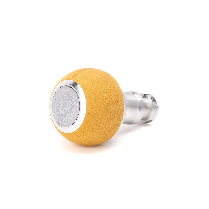 BFI GS2 Heavy Weight Shift Knob – BMW Auto – Style 1 – Caramel Alcantara / Machined Finish