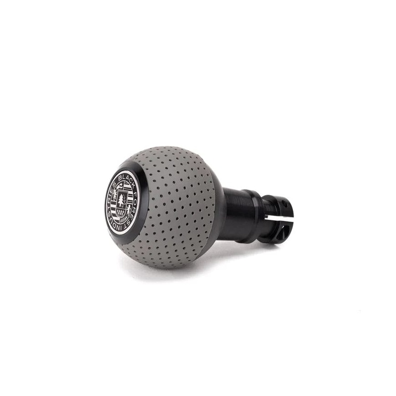 BFI GS2 Heavy Weight Shift Knob – BMW Auto – Style 2 – Graphite Gray Air Leather / Black Anodized