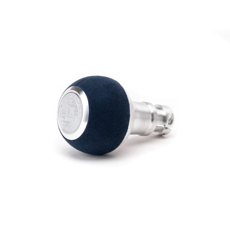 BFI GS2 Heavy Weight Shift Knob – BMW Auto – Style 2 – Royal Blue Alcantara / Machined Finish