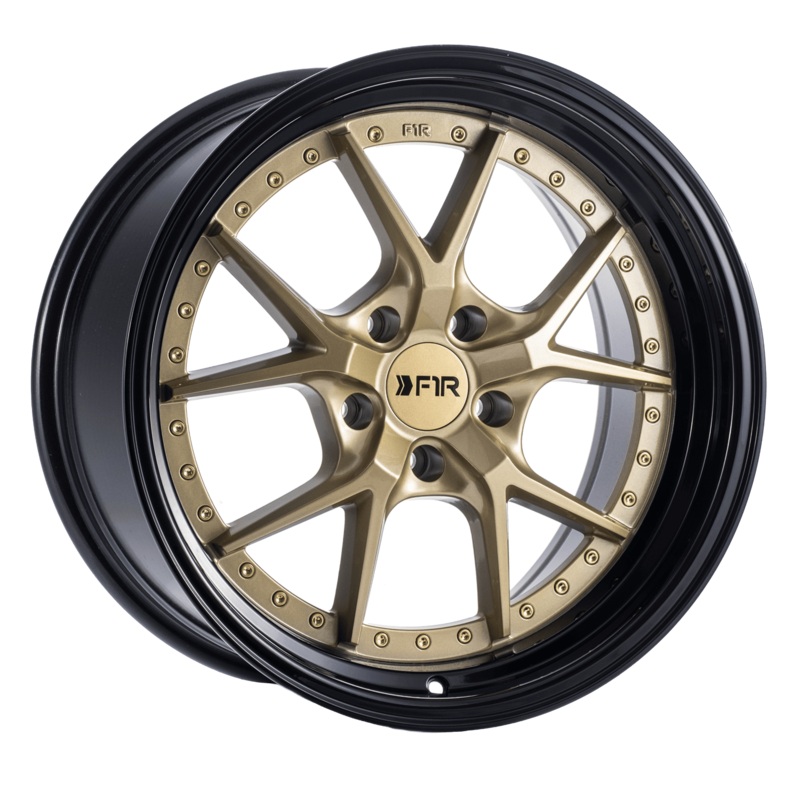 F1R F105 17″ 5×114 Gold w/ Black Lip (NLA)