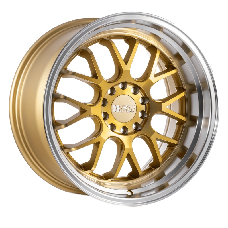 F1R F21 17″ 5×100/114.3 Machine Gold w/ Polish Lip (NLA)