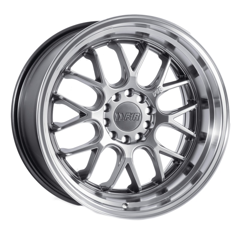 F1R F21 18″ 5×108/114.3 Hyper Black w/ Polish Lip (NLA)